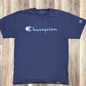 Champion Men's Dark Blue Short Sleeve Tee